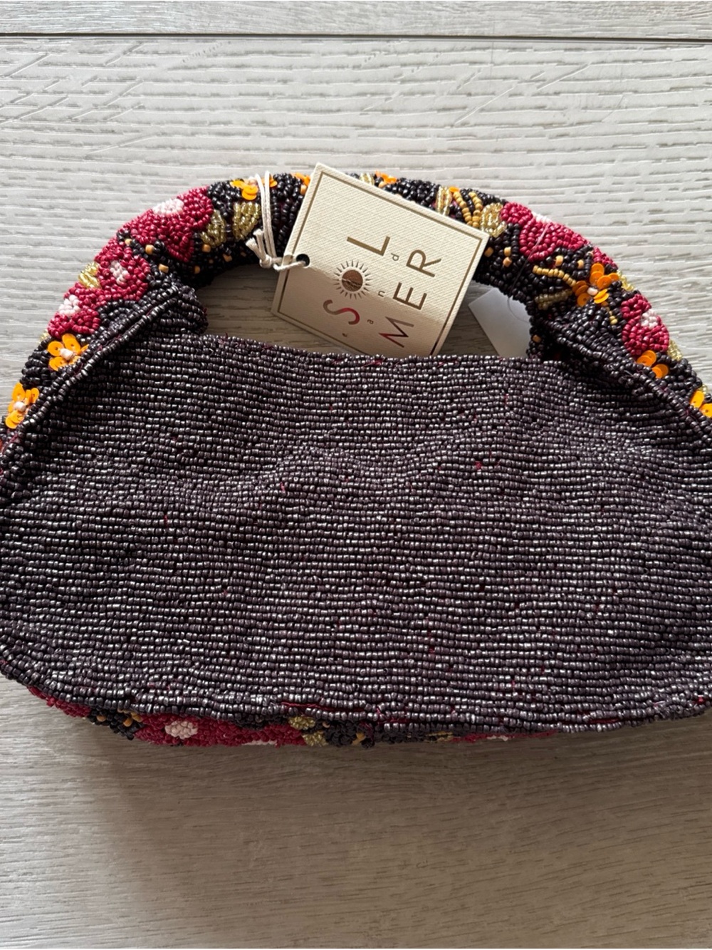 New Release Sol & Mer Red Fall Floral Flowers Beaded Shoulder Bag Viral TikTok 🍁 - Picture 2 of 6